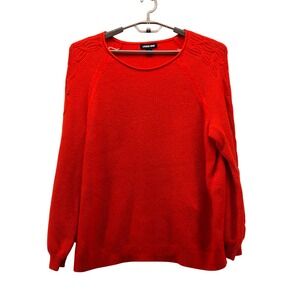Lands‎ End Cable Knit Sweater Orange 2X